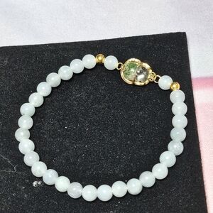 10k gold pixiu natural jade bracelet